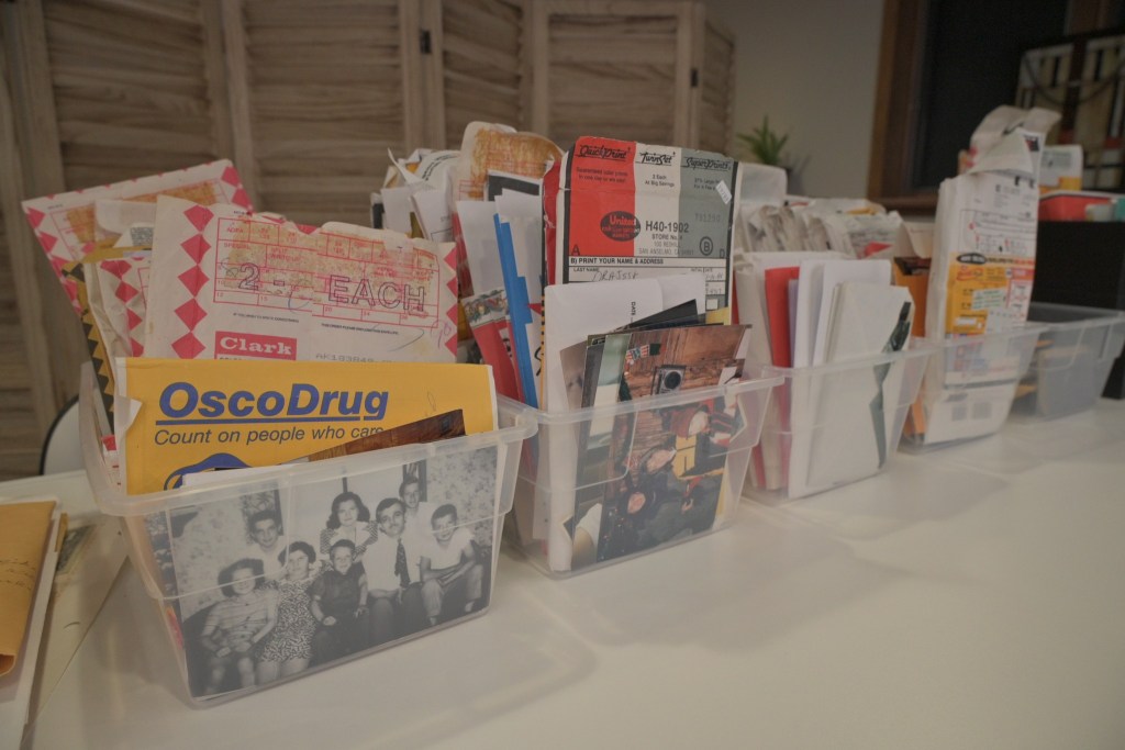 unorganized photos, bins, processing envelopes, printed photos, arranged memories, photo management, certified photo manager, make gathering memories easier